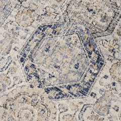 Parkerfield Cream & Blue Area Rug - Ornate Home