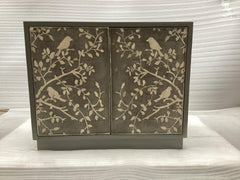 Parkes Distressed Grey 2-door Bone Inlay Accent Cabinet - Ornate Home