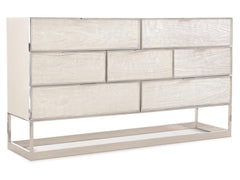 Parkhurst High Sheen White/Silver Leaf Dresser - Ornate Home