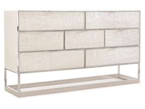 Parkhurst High Sheen White/Silver Leaf Dresser - Ornate Home