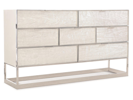 Parkhurst High Sheen White/Silver Leaf Dresser - Ornate Home