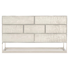 Parkhurst High Sheen White/Silver Leaf Dresser - Ornate Home