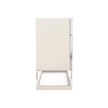 Parkhurst High Sheen White/Silver Leaf Dresser - Ornate Home