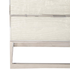 Parkhurst High Sheen White/Silver Leaf Dresser - Ornate Home
