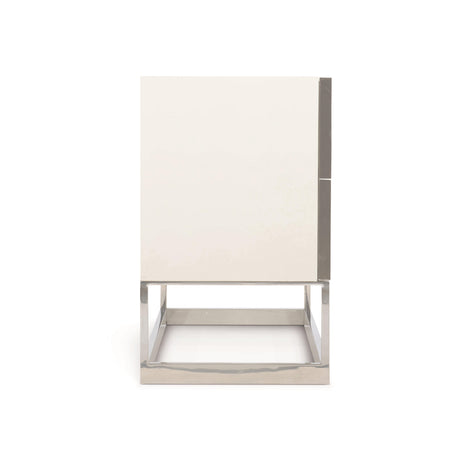 Parkhurst White/Silver Nightstand - Ornate Home
