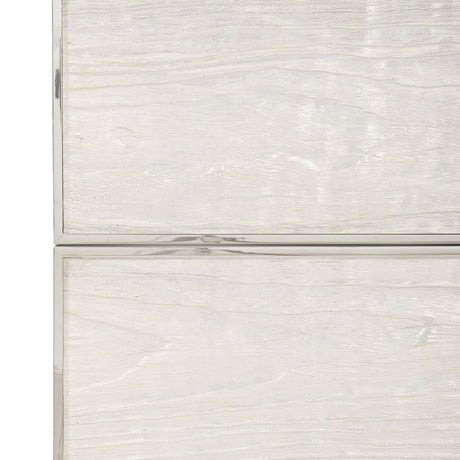 Parkhurst White/Silver Nightstand - Ornate Home