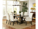 Parkins Rustic Espresso / Beige 7-piece Dining Room Set - Ornate Home