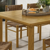 Parkland Natural 7-Piece Rectangular Outdoor Patio Rattan and Aluminum Dining Table and Chairs Set - Ornate Home