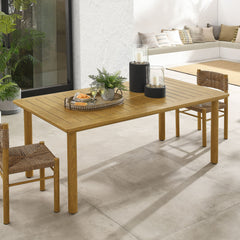Parkland Natural 76" Outdoor Patio Aluminum Dining Table - Ornate Home