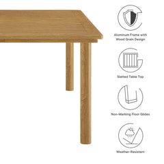 Parkland Natural 76" Outdoor Patio Aluminum Dining Table - Ornate Home