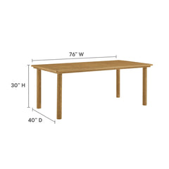 Parkland Natural 76" Outdoor Patio Aluminum Dining Table - Ornate Home