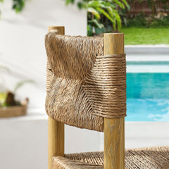 Parkland Natural Outdoor Patio Rattan and Aluminum Bar Stools (Set of 2) - Ornate Home