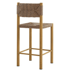 Parkland Natural Outdoor Patio Rattan and Aluminum Counter Stools (Set of 2) - Ornate Home