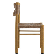 Parkland Natural Outdoor Patio Rattan and Aluminum Dining Side Chairs (Set of 2) - Ornate Home