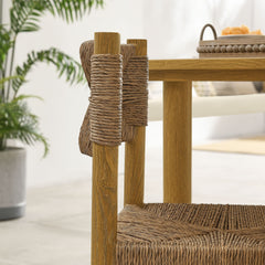 Parkland Natural Outdoor Patio Rattan and Aluminum Dining Side Chairs (Set of 2) - Ornate Home