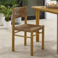 Parkland Natural Outdoor Patio Rattan and Aluminum Dining Side Chairs (Set of 2) - Ornate Home