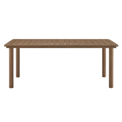 Parkland Walnut 76" Outdoor Patio Aluminum Dining Table - Ornate Home