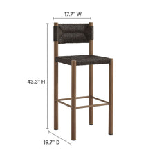 Parkland Walnut Outdoor Patio Rattan and Aluminum Bar Stools (Set of 2) - Ornate Home