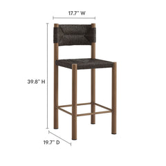 Parkland Walnut Outdoor Patio Rattan and Aluminum Counter Stools (Set of 2) - Ornate Home