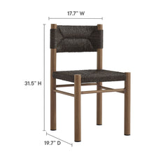 Parkland Walnut Outdoor Patio Rattan and Aluminum Dining Side Chairs (Set of 2) - Ornate Home