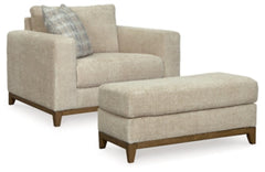 Parklynn Desert Oversized Chair and Ottoman - Ornate Home