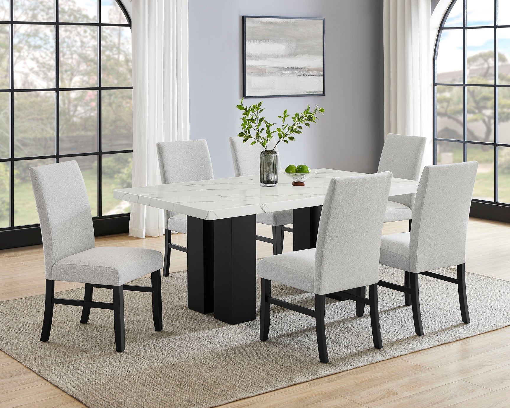 Parkside Dove/Black Dining Set - Ornate Home