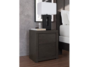 Parlayon Charcoal 23" 2 Drawer Charging Nightstand - Ornate Home