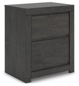 Parlayon Charcoal 23" 2 Drawer Charging Nightstand - Ornate Home