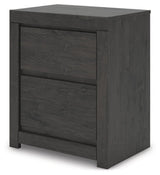 Parlayon Charcoal 23" 2 Drawer Charging Nightstand - Ornate Home