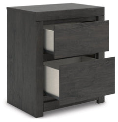 Parlayon Charcoal 23" 2 Drawer Charging Nightstand - Ornate Home