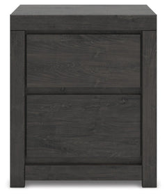 Parlayon Charcoal 23" 2 Drawer Charging Nightstand - Ornate Home