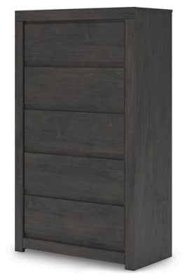 Parlayon Charcoal 32" 5 Drawer Chest of Drawers - Ornate Home