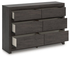 Parlayon Charcoal 6 Drawer Dresser - Ornate Home