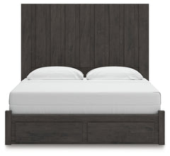 Parlayon Charcoal King Panel Storage Bed - Ornate Home
