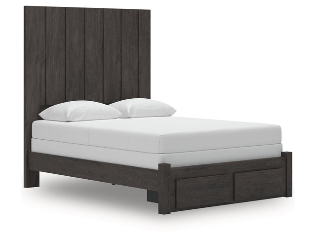 Parlayon Charcoal Queen Panel Storage Bed - Ornate Home