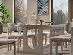 Parma Gray Dining Room Set (Consol With Mirror & Dining Table & 6 Dining Chair) - Ornate Home
