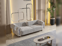 Parma Light Grey 3-pieces (Sofa & Loveseat & Chair) Living Room Set - Ornate Home