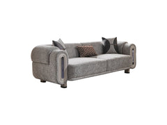 Parma Light Grey 3-pieces (Sofa & Loveseat & Chair) Living Room Set - Ornate Home