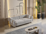 Parma Light Grey Convertible Loveseat - Ornate Home
