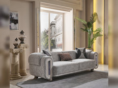 Parma Light Grey Convertible Loveseat - Ornate Home