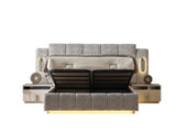 Parma Cream/Grey Bed Frame With Headboard