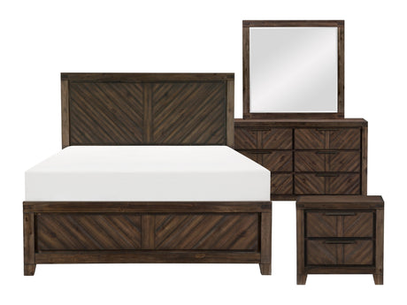 Parnell Distressed Espresso 4-piece Queen Bedroom Set - Ornate Home