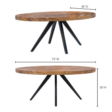 Parq Amber Oval Dining Table - Ornate Home