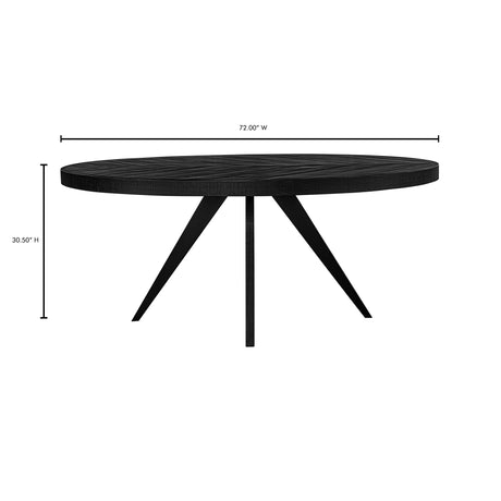 Parq Black Oval Dining Table - Ornate Home