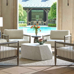 Parra White Limestone Outdoor Coffee Table - Ornate Home