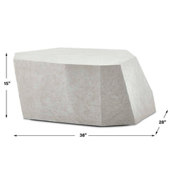 Parra White Limestone Outdoor Coffee Table - Ornate Home