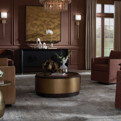 Parrish Brass/Woodtone Round Coffee Table - Ornate Home