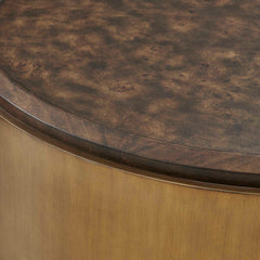 Parrish Brass/Woodtone Round Coffee Table - Ornate Home