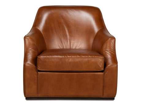 Parrish Brown Distilled Leather Swivel Chair - Ornate Home