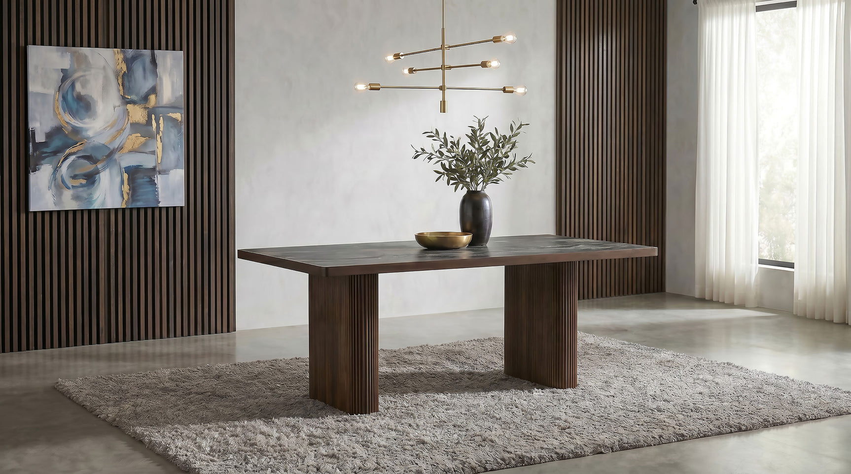 Parry Dark Walnut 80-inch Smart Top Paladina Dining Table - Ornate Home